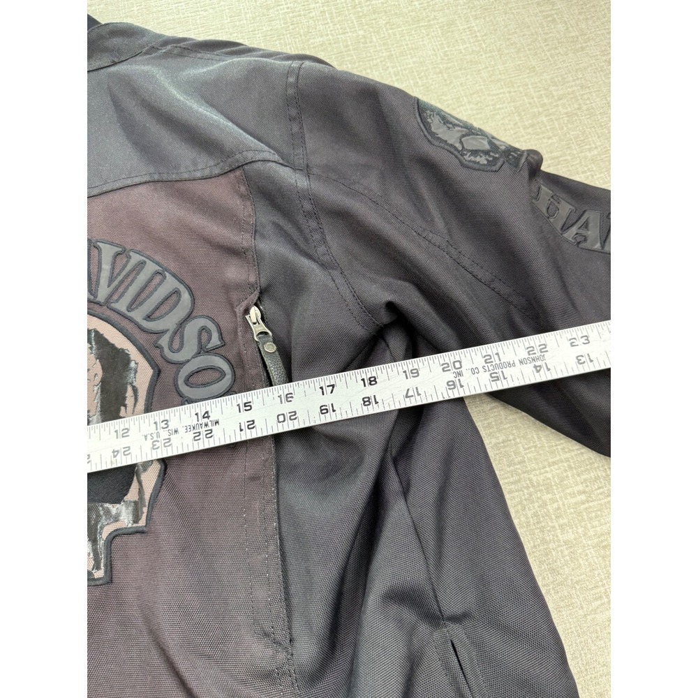 Harley-Davidson Willie G Skull Riding Jacket Mens Black Textile Biker Coat Large - Picture 8 of 10